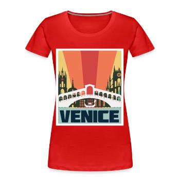 Venedig Brücke Italien Gotik Canal Grande Gondel - Frauen Premium Bio T-Shirt - Rot - Vorne - Mia (176cm)