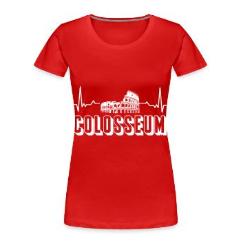 Colosseum Heartbeat Gladiateur de la Rome Antique - T-shirt bio Premium Femme - rouge - Devant - Mia (176cm)