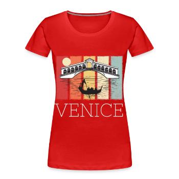 Italien Venedig Brücke Canal Grande Gondel - Frauen Premium Bio T-Shirt - Rot - Vorne - Mia (176cm)