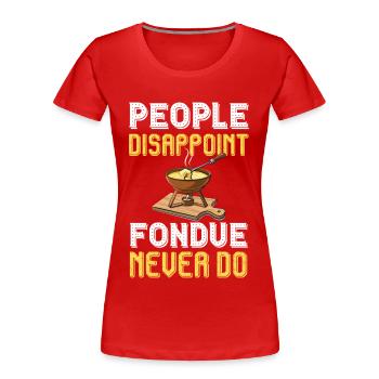 Fondue Happiness from the Swiss Alps - Women's Premium Organic T-Shirt - red - Front - Mia (176cm)