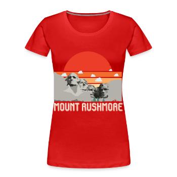 Mount Rushmore Dakota Mountains America USA - Women's Premium Organic T-Shirt - red - Front - Mia (176cm)