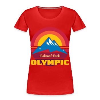 National Park Olymp Gebirge Washington - Frauen Premium Bio T-Shirt - Rot - Vorne - Mia (176cm)