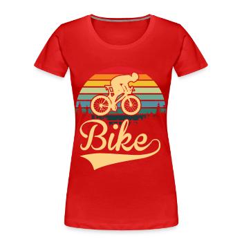 Bike Retro Outdoor Cycling Cycling - Women's Premium Organic T-Shirt - red - Front - Mia (176cm)