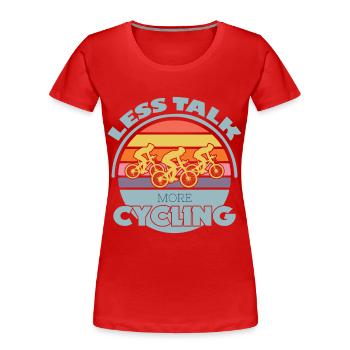 Cycling Road Bike Bike Cycling - Women's Premium Organic T-Shirt - red - Front - Mia (176cm)