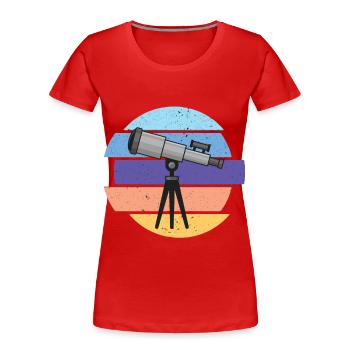 Telescope Astronomer Galaxy Milky Way - Women's Premium Organic T-Shirt - red - Front - Mia (176cm)