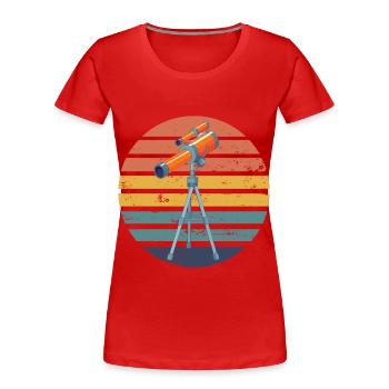 Teleskop Sternenhimmel Mars Jupiter Astronom - Frauen Premium Bio T-Shirt - Rot - Vorne - Mia (176cm)