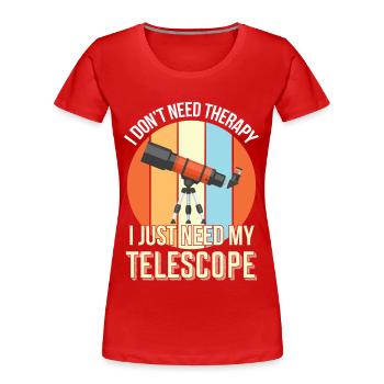 Telescope Therapy Astronomer Mars Jupiter - Women's Premium Organic T-Shirt - red - Front - Mia (176cm)