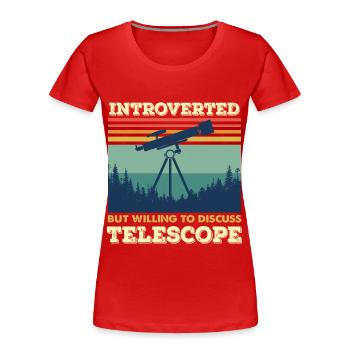Introverted Telescope Astronomy Space - Women's Premium Organic T-Shirt - red - Front - Mia (176cm)