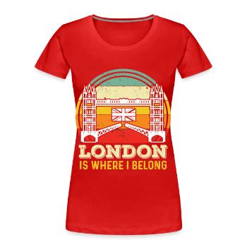 London UK Tower Bridge England Themse - Frauen Premium Bio T-Shirt - Rot - Vorne - Mia (176cm)