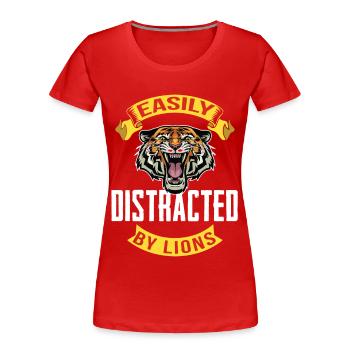 Tigres et Lions Afrique Savannah - T-shirt bio Premium Femme - rouge - Devant - Mia (176cm)