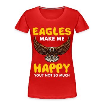 Eagle Bird Luck Ornithologie Fauconnerie - T-shirt bio Premium Femme - rouge - Devant - Mia (176cm)