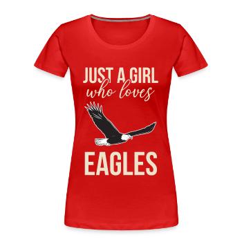 Girl loves eagle falconry falcon hawk hawk - Women's Premium Organic T-Shirt - red - Front - Mia (176cm)