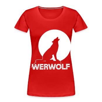 Werwolf Vollmond Wolf Wolfsrudel - Frauen Premium Bio T-Shirt - Rot - Vorne - Mia (176cm)