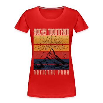 Rocky Mountain Nationalpark Wandern Camping Natur - Frauen Premium Bio T-Shirt - Rot - Vorne - Mia (176cm)