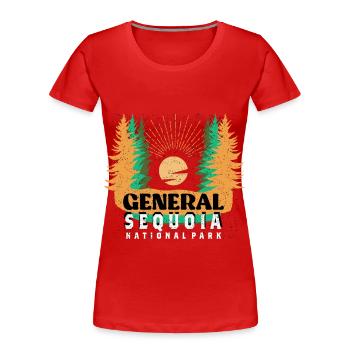 General Sequoia Nationalpark Mammutbäume Nevada - Frauen Premium Bio T-Shirt - Rot - Vorne - Mia (176cm)
