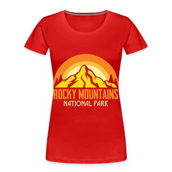 Nationalpark Rocky Mountains Souvenir Wandern Camp - Frauen Premium Bio T-Shirt - Rot - Vorne - Mia (176cm)