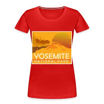 California Yosemite Mountains National Park Sun - Women's Premium Organic T-Shirt - red - Front - Mia (176cm)