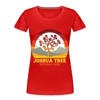 Parc national de Joshua Tree Souvenir Camping Californie - T-shirt bio Premium Femme - rouge - Devant - Mia (176cm)