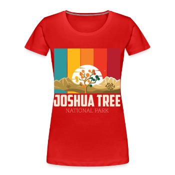 Joshua Tree Parc national du désert de Californie Camping - T-shirt bio Premium Femme - rouge - Devant - Mia (176cm)