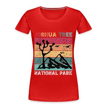 Joshua Tree Souvenir California National Park Camp - T-shirt bio Premium Femme - rouge - Devant - Mia (176cm)