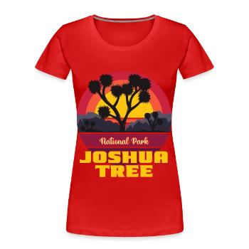 Parc national de Joshua Tree Randonnée dans le désert de Californie - T-shirt bio Premium Femme - rouge - Devant - Mia (176cm)