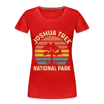 Parc national de Californie Joshua Tree Mur souvenir - T-shirt bio Premium Femme - rouge - Devant - Mia (176cm)