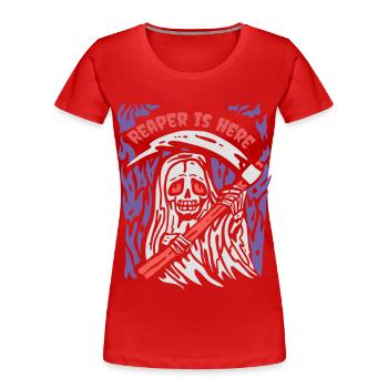 Halloween Reaper Sense Horror Grim Reaper - Women's Premium Organic T-Shirt - red - Front - Mia (176cm)