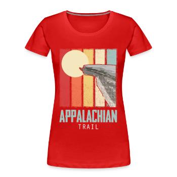 Appalachian Trail Wanderreise von Nordamerika nach - Frauen Premium Bio T-Shirt - Rot - Vorne - Mia (176cm)