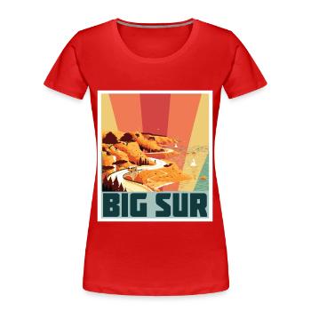 Big Sur Ufer Kalifornien Souvenir Ozean Natur Küst - Frauen Premium Bio T-Shirt - Rot - Vorne - Mia (176cm)
