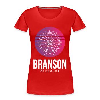 Branson Riesenrad Missouri Reisen Wandern Camping - Frauen Premium Bio T-Shirt - Rot - Vorne - Mia (176cm)