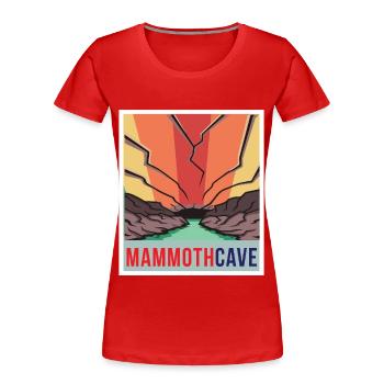 Mammoth Höhle Retro Nationalpark Souvenir Kentucky - Frauen Premium Bio T-Shirt - Rot - Vorne - Mia (176cm)
