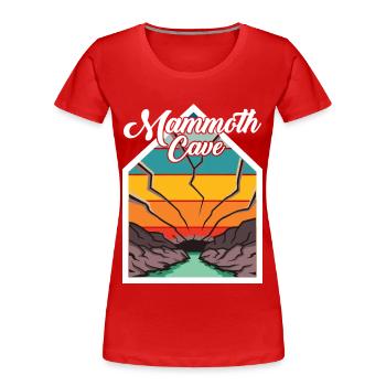 Randonnée dans le parc national de Mammoth Cave Kentucky - T-shirt bio Premium Femme - rouge - Devant - Mia (176cm)