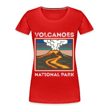 Vulkan Souvenir Nationalpark Hawaii Volcano Island - Frauen Premium Bio T-Shirt - Rot - Vorne - Mia (176cm)