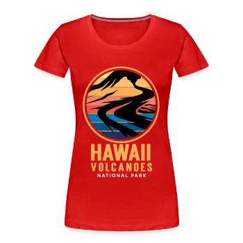 Hawaii Volcanoes Nationalpark Vulkan Insel Souveni - Frauen Premium Bio T-Shirt - Rot - Vorne - Mia (176cm)
