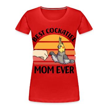 Calopsitte - T-shirt bio Premium Femme - rouge - Devant - Mia (176cm)