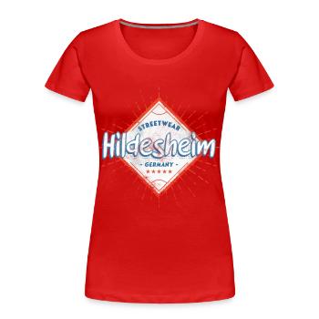 Hildesheim Deutschland Stadt Skyline Heimat Liebe - Frauen Premium Bio T-Shirt - Rot - Vorne - Mia (176cm)