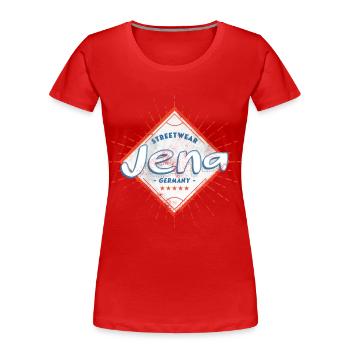 Jena Deutschland Stadt Skyline Heimat Liebe - Frauen Premium Bio T-Shirt - Rot - Vorne - Mia (176cm)