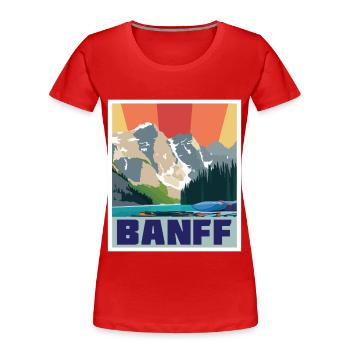 Parc national Banff Lake Louise Canada Camping Albe - T-shirt bio Premium Femme - rouge - Devant - Mia (176cm)