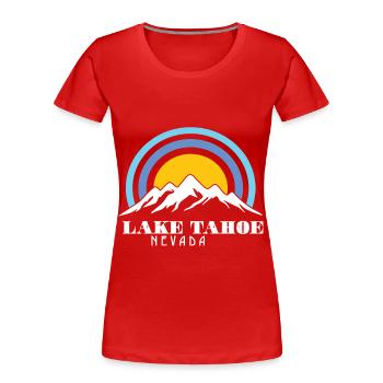 Kalifornien Nevada Lake Tahoe Camping Wandern Wild - Frauen Premium Bio T-Shirt - Rot - Vorne - Mia (176cm)