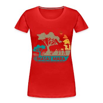 Masai Mara Safari National Reserve Kenya Serengeti - Women's Premium Organic T-Shirt - red - Front - Mia (176cm)