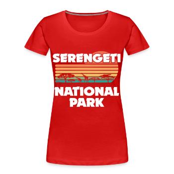 Serengeti National Park Africa Safari in the Savann - Women's Premium Organic T-Shirt - red - Front - Mia (176cm)