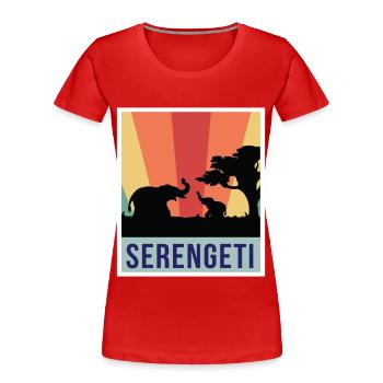 Elephant Safari National Park Serengeti Souvenir A - Women's Premium Organic T-Shirt - red - Front - Mia (176cm)