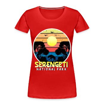 Africa Safari Serengeti National Park Tanzania Sava - Women's Premium Organic T-Shirt - red - Front - Mia (176cm)