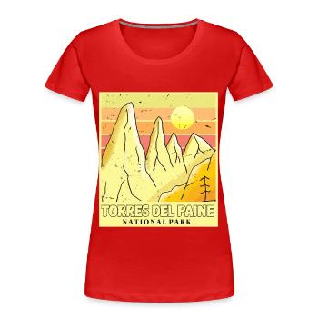 Patagonien Chile Torres del Paine Nationalpark Eis - Women's Premium Organic T-Shirt - red - Front - Mia (176cm)