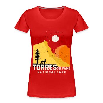 Nationalpark Chile Torres del Paine mit blauem Eis - Women's Premium Organic T-Shirt - red - Front - Mia (176cm)