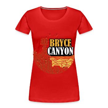 Bryce Canyon Utah National Park Randonnée souvenir - T-shirt bio Premium Femme - rouge - Devant - Mia (176cm)