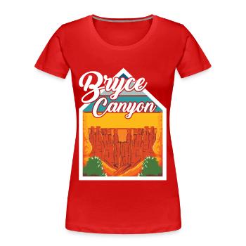 Mur de formation rocheuse de Bryce Canyon Utah - T-shirt bio Premium Femme - rouge - Devant - Mia (176cm)