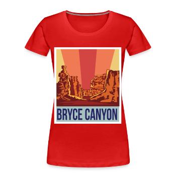 Bryce Canyon Retro National Park Souvenir Utah Rock - T-shirt bio Premium Femme - rouge - Devant - Mia (176cm)