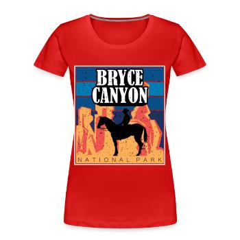 Parc national de Bryce Canyon Utah Souvenir Randonnée - T-shirt bio Premium Femme - rouge - Devant - Mia (176cm)