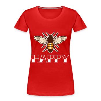 Happy Bee Honey Queen Bee Beekeeper Honey Bee - Women's Premium Organic T-Shirt - red - Front - Mia (176cm)